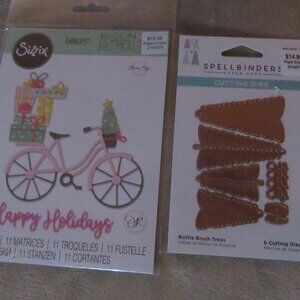 New Spellbinders Bottle Brush Trees & Sizzix Olivia Roze Bike with Gifts dies